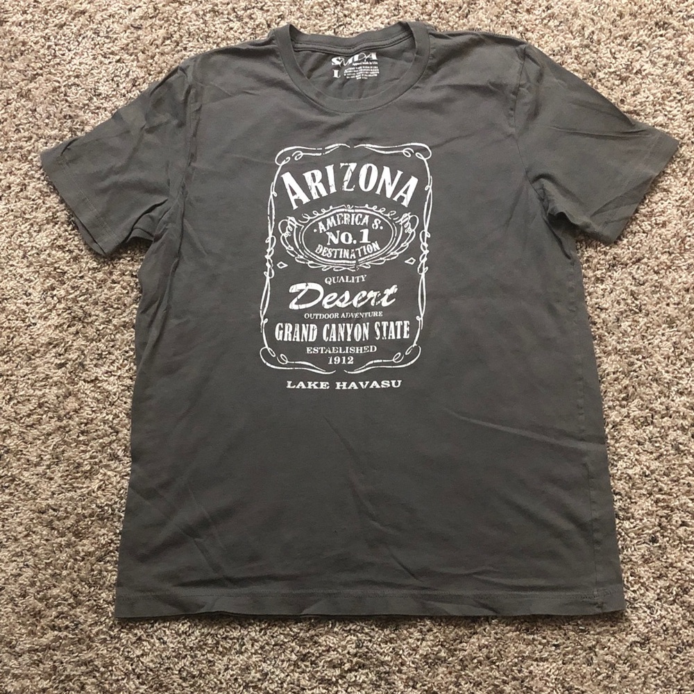 Arizona Jean Company Charcoal Tee with White Desert Graphic